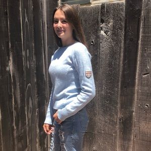 North Face light blue sweater